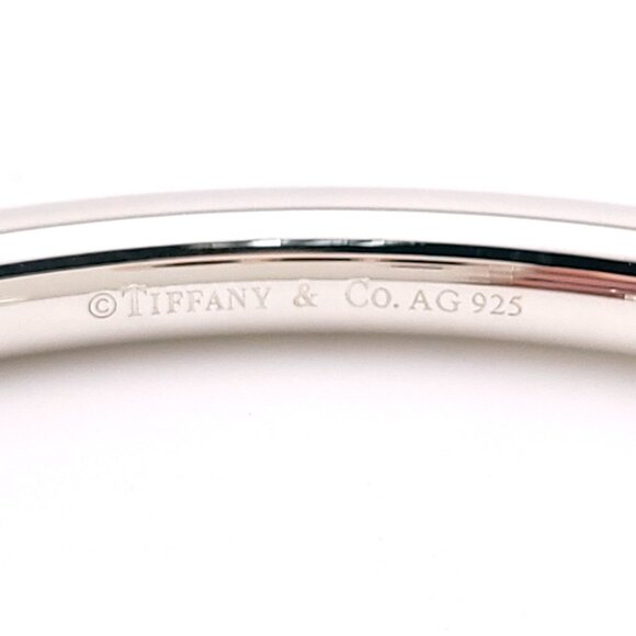 Return To Tiffany & Co. Sterling Silver 5mm Wide Circle Edge Cuff 7" In Bracelet - Picture 3 of 14